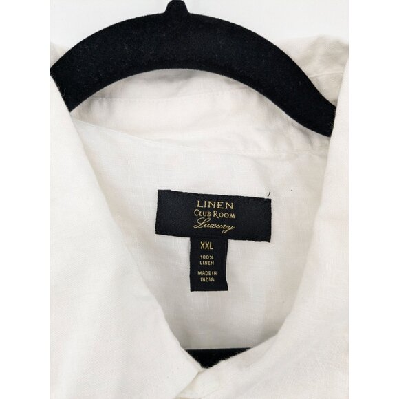 Club Room Luxury Button-Up Shirt Men size XXL 100% linen Casual Neutral Coastal - Picture 3 of 9